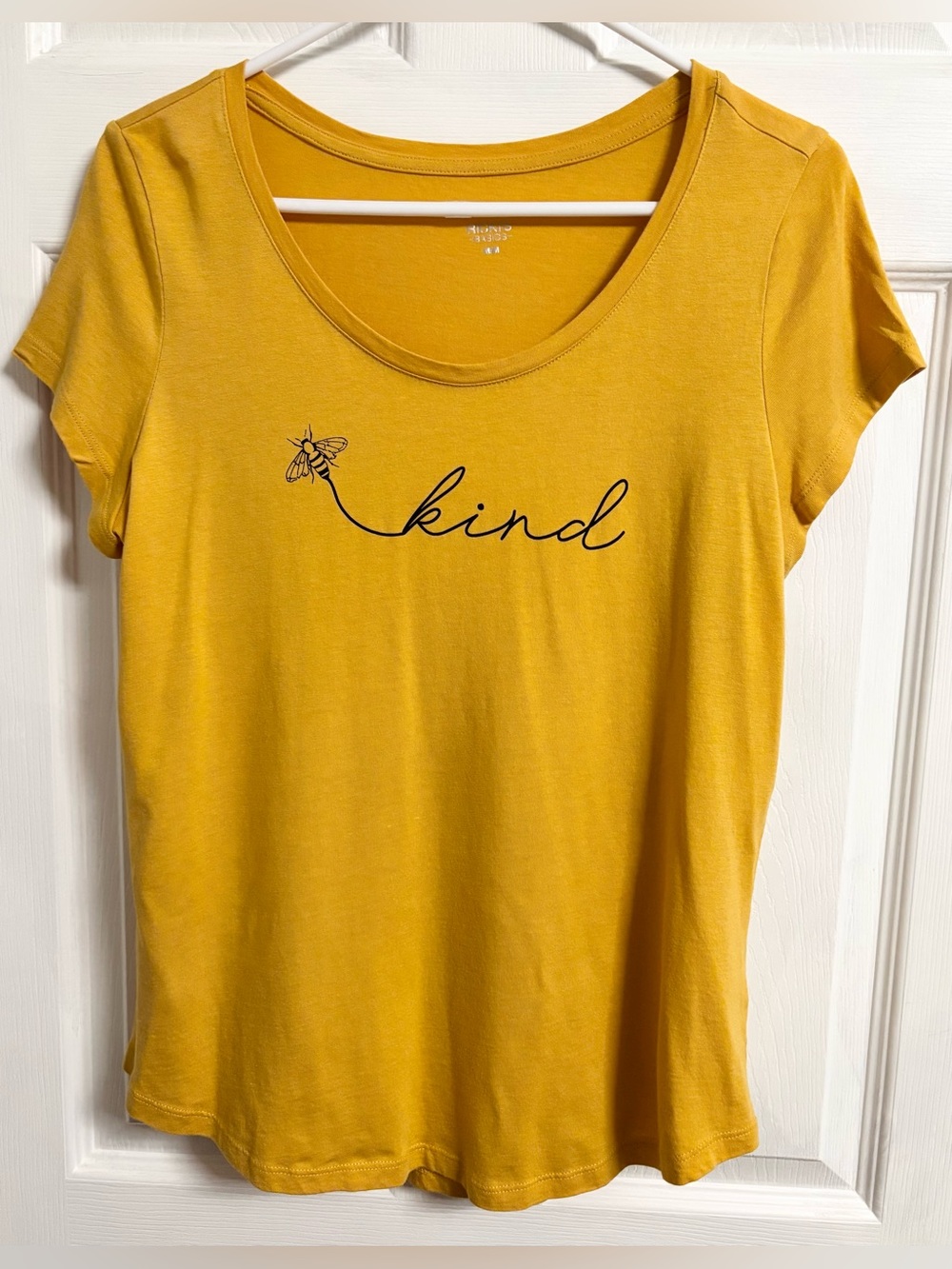 Women's 'Kind' Short Sleeve Yellow Tee
